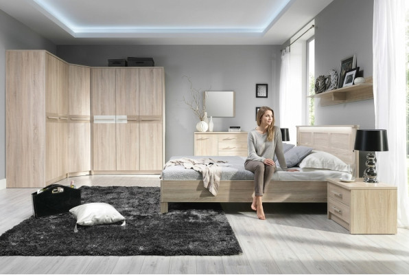 Complete bed wardrobe bedroom set wardrobe bed dresser - Cremona 3
