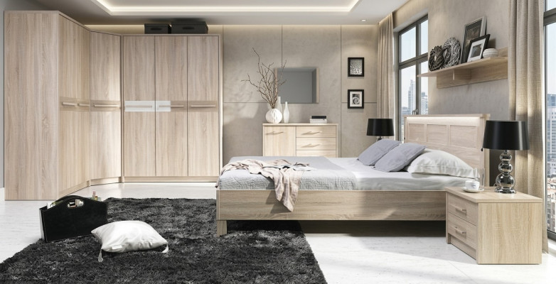 Complete bed wardrobe bedroom set wardrobe bed dresser - Cremona 3