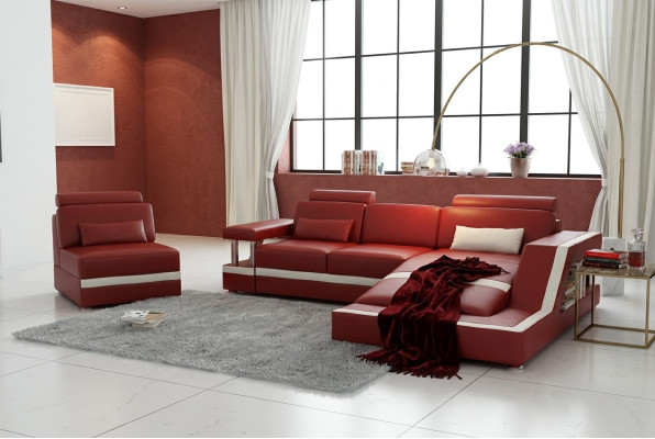 LEATHER SOFA XXL LEATHER SUITE CORNER SOFA UPHOLSTERY LIVING ROOM SUITE L SHAPE HH4