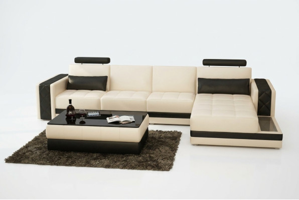 Leather sofa couch living landscape corner sofa L-shape suite design modern