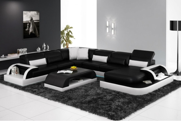 Leather sofa couch living environment corner sofa corner suite modern design new sofa L6012