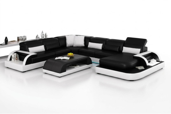 Leather sofa couch living environment corner sofa corner suite modern design new sofa L6012