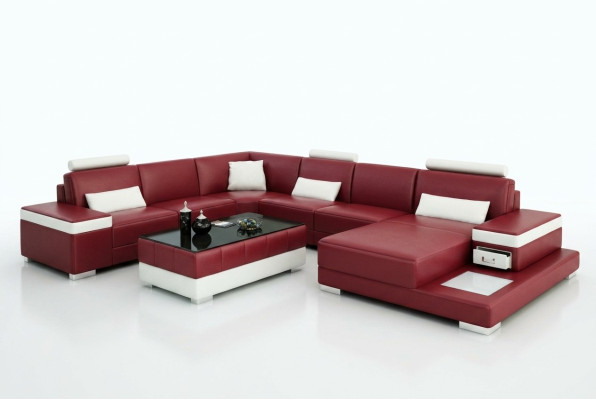 Leather Sofa Couch Living Landscape Corner Sofa Corner Unit Design Modern New Sofa L6013