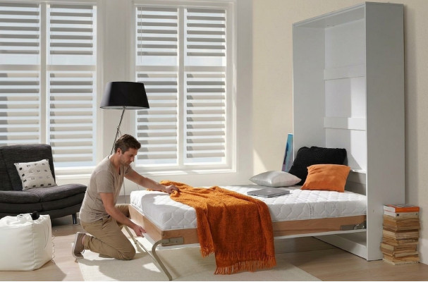 Folding Bed Cabinet Wardrobe Bed Dressers Foldable Shutter New Product