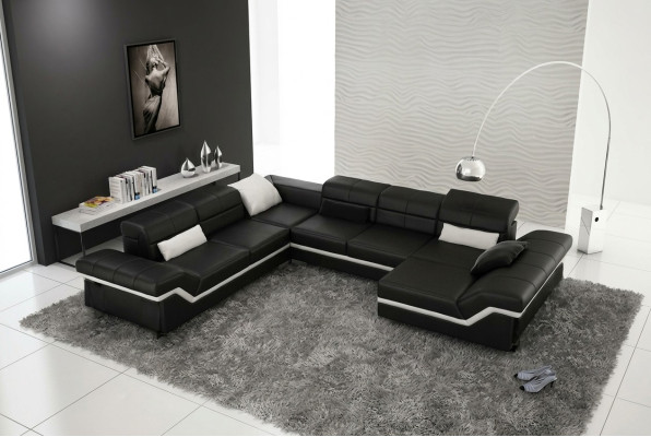 LEATHER SOFA XXL LIVING AREA CORNER SOFA DESIGN SOFA COUCH SET CORNER COUCH NEW