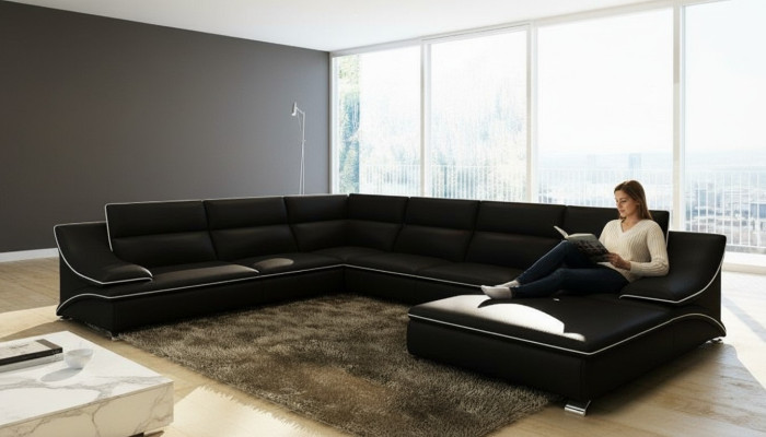 Leather sofa couch sofa set new 3+2+1 seating suite design modern sofa