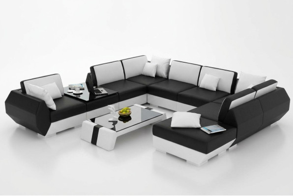 Leather sofa, couch, sofa set, new corner sofa, corner suite, modern design R7002 sofa.