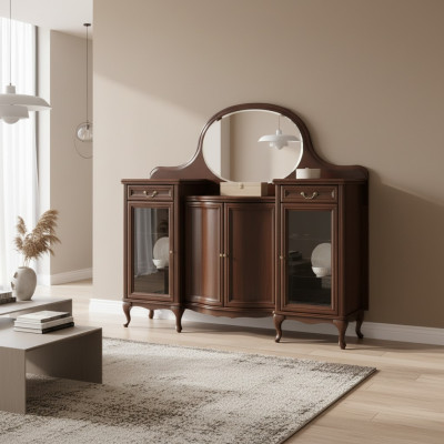 Classic Antique Wood Standing Mirror Model W-NL-Kr Add-on Mirror