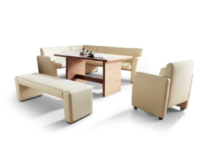 Leather corner bench, corner bench set, custom-made, bench seat, kitchen nook, dining nook, made in EU.
