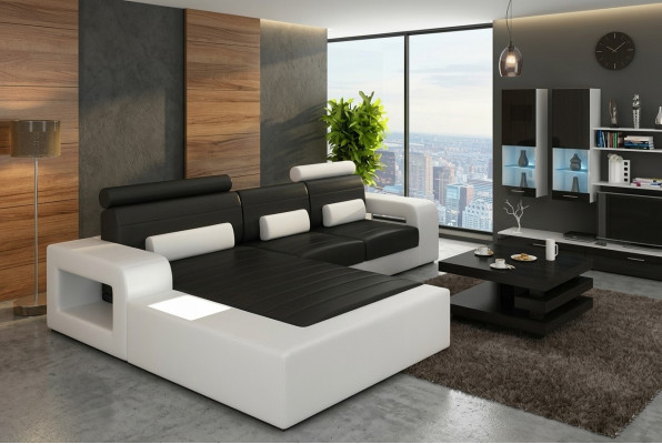 LEATHER *MOD H2209 BETA* CORNER SOFA SET LEATHER COUCH NEW SOFA SET CORNER SOFA