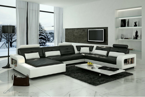 Corner sofa couch upholstered living landscape leather corner sofas set U shape H2209