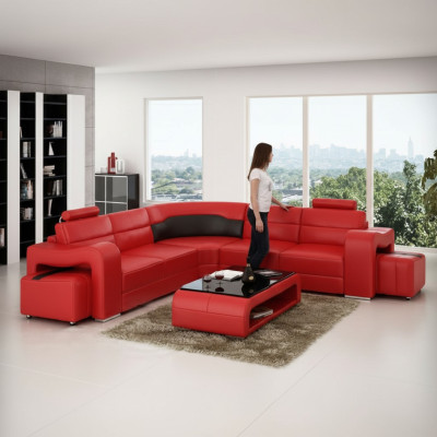LEATHER SOFA CORNER SOFA CORNER COUCH DESIGNER LIVING AREA L SHAPED COUCH SEAT SOFA PISA