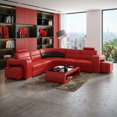 LEATHER SOFA CORNER SOFA CORNER COUCH DESIGNER LIVING AREA L SHAPED COUCH SEAT SOFA PISA