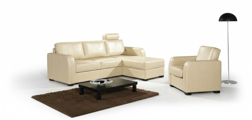 Corner sofa, sofa, couch, leather, textile fabric, living area suite, upholstery corner CAPRI