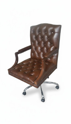 Chesterfield Office Chair Swivel Chair Office Armchair Leather Armchair KING Swivel Chair New