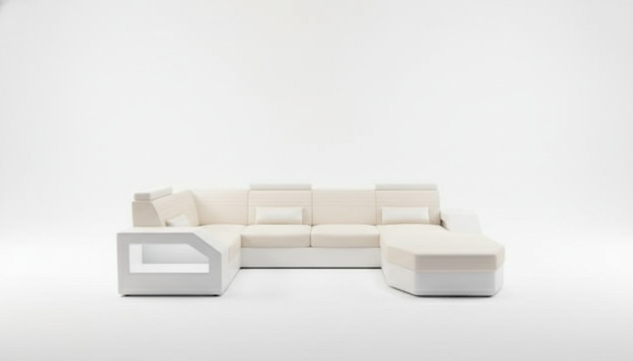 Designer sofa corner sofa leather fabric textile upholstery suite living landscape new