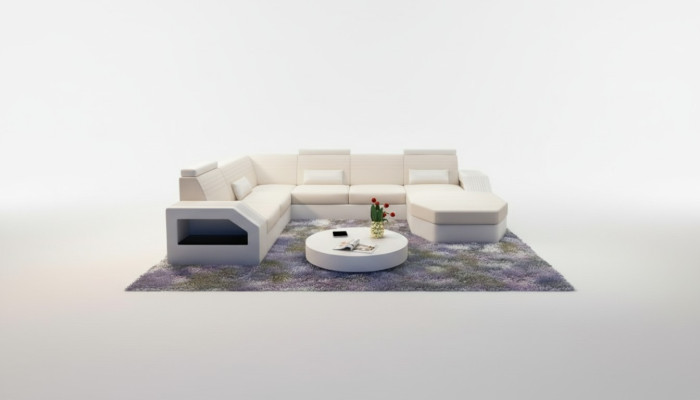 Designer sofa corner sofa leather fabric textile upholstery suite living landscape