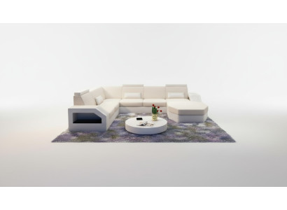 Designer sofa corner sofa leather fabric textile upholstery suite living landscape