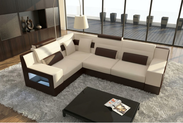 Living landscape sofa couch upholstery corner sectional suite textile fabric leather sofas
