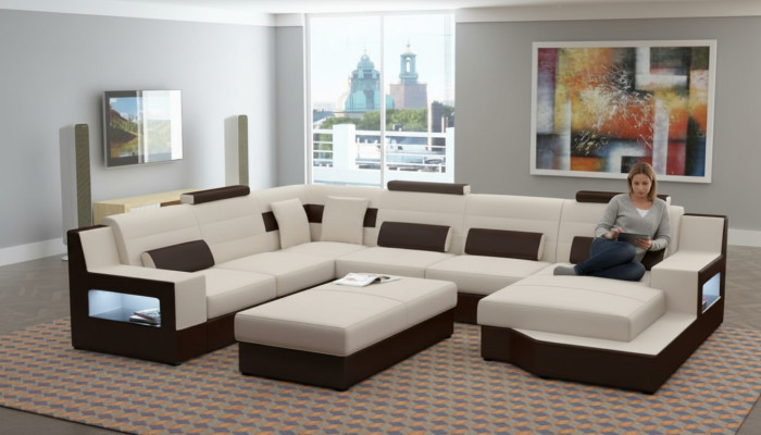 Living landscape corner sofa sofa couch upholstery set leather sofa sofa bed
