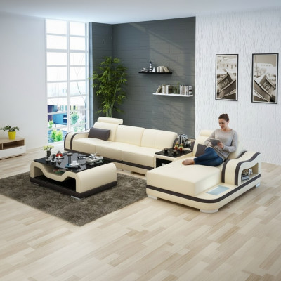 Sofa leather sofa couch modern living landscape corner sofa corner suite design