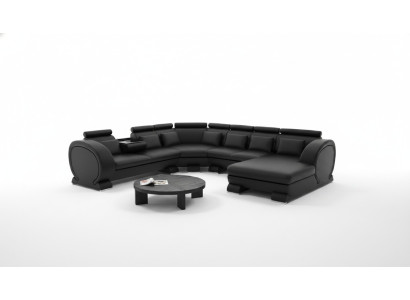 Corner sofa sofa living landscape couch leather sofas corner suite Vigo-K U shape new