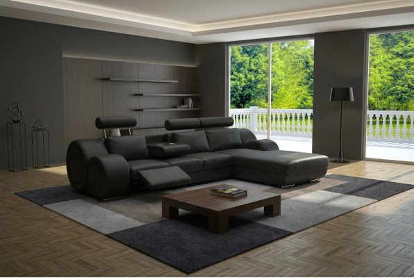 Designer suite living landscape corner couch sofa upholstered leather sofa sofas new