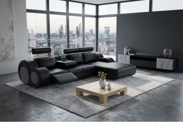 Designer suite living landscape corner couch sofa upholstery leather sofa sofas new