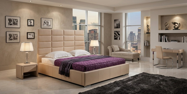BED DESIGNER UPHOLSTERED BED MARRIAGE BED DOUBLE BED MINI-MAXI 2101