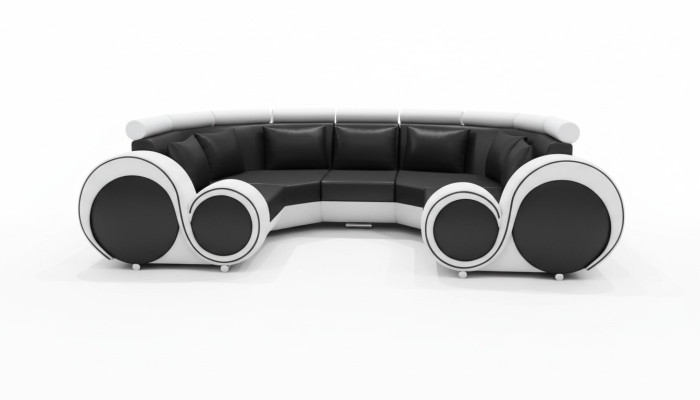 Exclusive modern leather sofa made from premium faux leather with a wooden frame