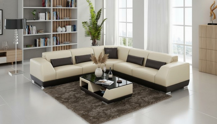 Leather sofa couch living landscape sofa corner sofa corner ensemble modern design