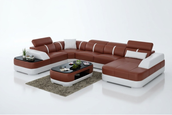 Leather sofa upholstery, corner sofa set, living room landscape, living room couch G8026