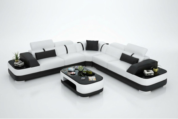 Leather sofa upholstery seat corner sofa decor set living landscape living room