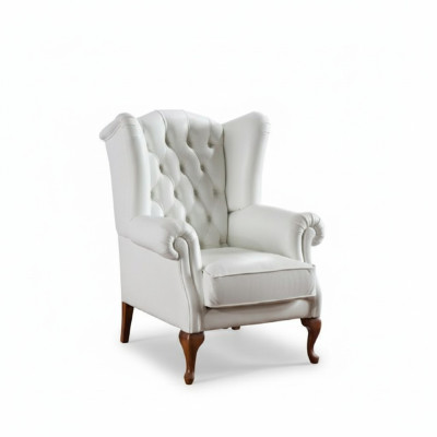 Chesterfield Armchair Full Leather Classic TV Recliner Wingback Chair CL-FOTEL