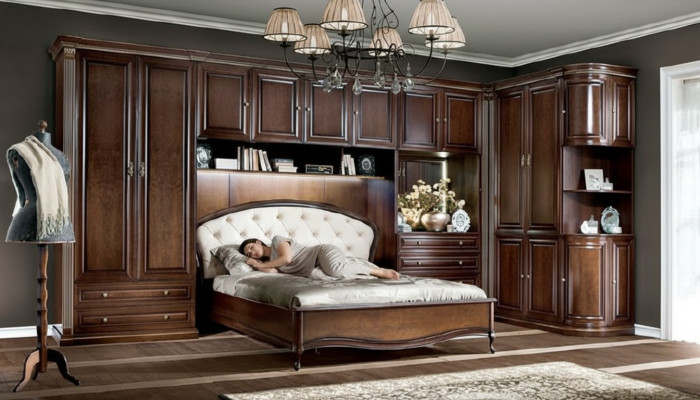Bed Bedroom Royal Bedroom + Upper Cabinet Wardrobe New Verona IV