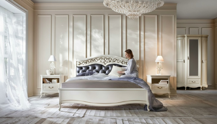 Italian style bedroom complete furniture bed nightstand wardrobe chest of drawers 2