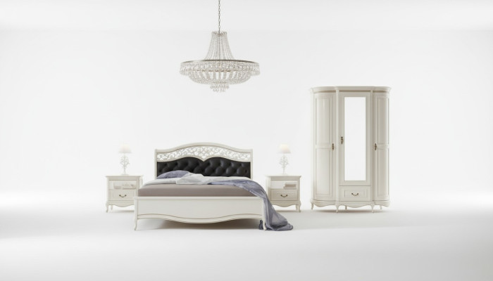 Italian style bedroom complete furniture bed nightstand wardrobe chest of drawers 2