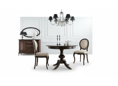 Classic table with 2 chairs Royal chairs tables round table wooden table - Verona
