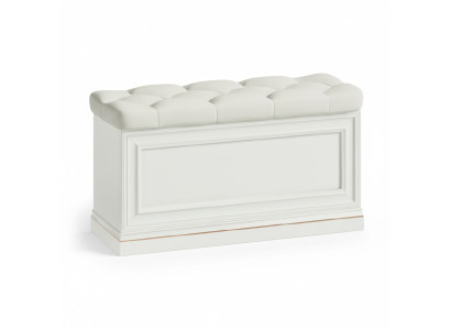 Pouf Ottoman Bench Chest Real Leather Box Cupboard Walk-in Wardrobe New