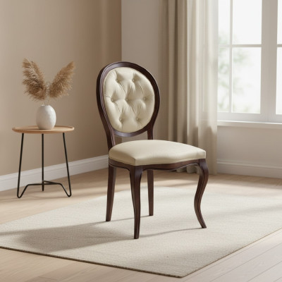 Classic White-Brown Chair Designer Wooden Chair Dining Chair Regal Chair