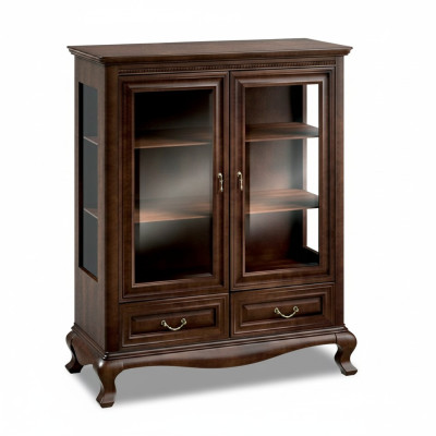 Classic Display Cabinet Glass Door Cabinet Real Wood Display Cabinets V-W 3-4 Glass Cabinet