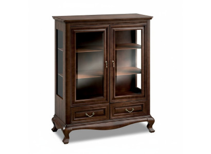 Classic Display Cabinet Glass Door Cabinet Real Wood Display Cabinets V-W 3-4 Glass Cabinet