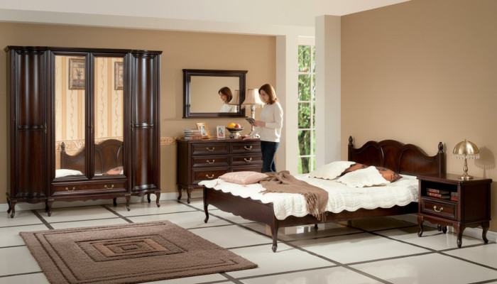 Italian style bedroom complete furniture bed nightstand wardrobe dresser 1