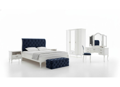 Bedroom set designer Chesterfield bed bedside tables dresser wardrobe furniture