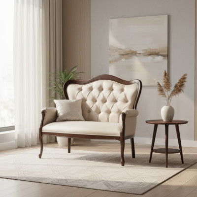 Chippendale Sofa Couch Upholstered Bench Seating Bench 3-Seater Sofa Couch Model W-2
