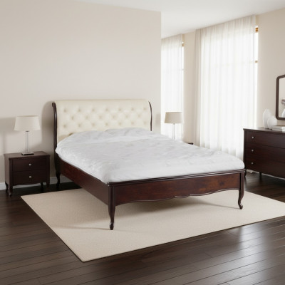 Chesterfield bed, beds, double bed, marital bed, Italian furniture, wood, leather, textile