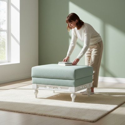 Classic Stool Retro Rustic Footstool Ottoman Bench New Flp3a