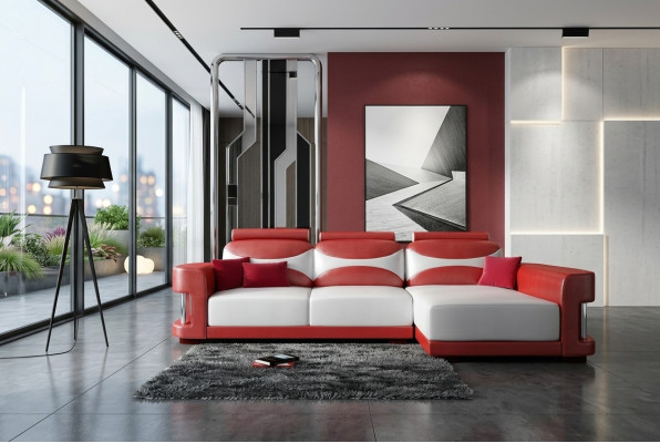 Corner sofa corner sofa set couch upholstery leather living landscape chaise lounge Wies