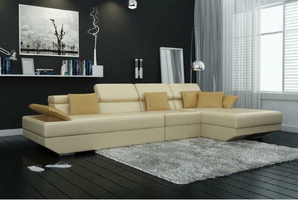 Living Landscape Upholstered Corner Sofa Couch Set Landscape Leather - 2719C New