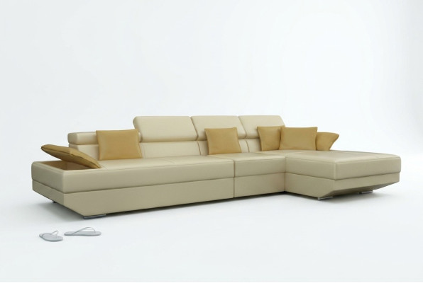 Living Landscape Upholstered Corner Sofa Couch Set Landscape Leather - 2719C New